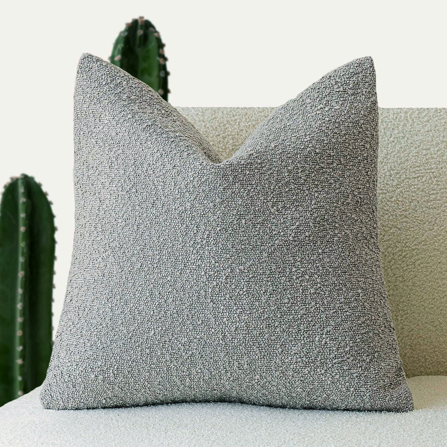 Decorative Textured Bouclé Throw Pillow Cover – Soft, Cozy Accent Cushion Case for Sofa, Bed, or Chair