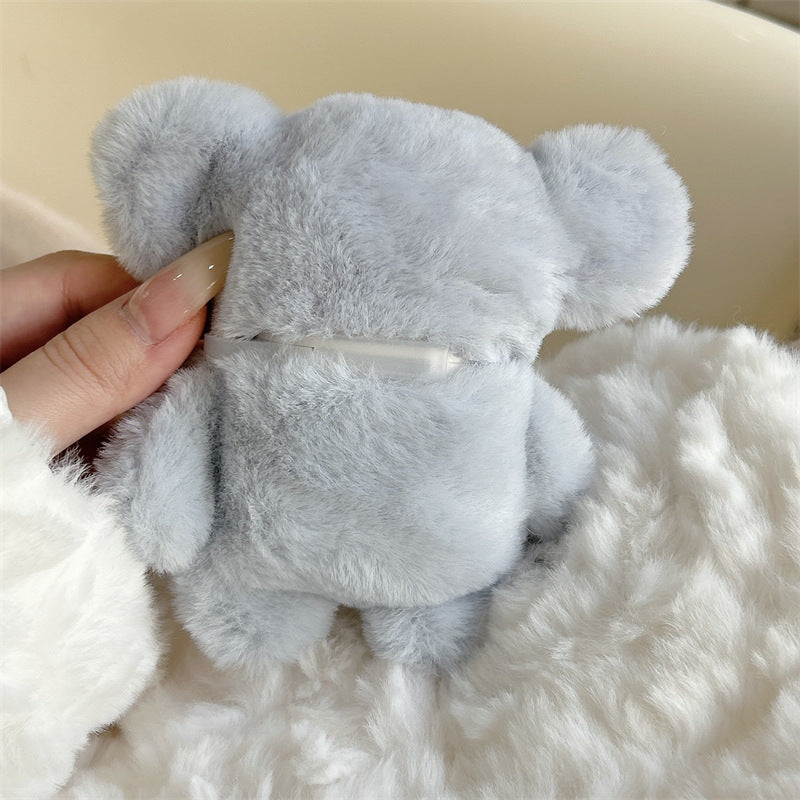 Back view of the cute baby elephant AirPods® protective cover featuring fine detailing and fluffy finish.