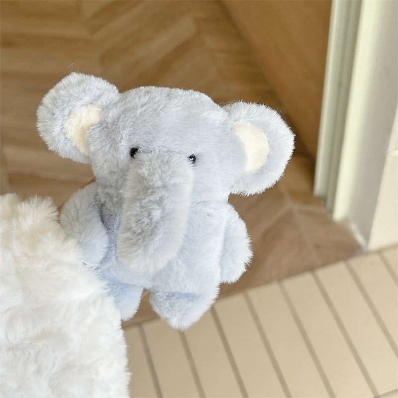 Cute cartoon baby elephant AirPods® case shown standing upright, perfect for travel and everyday use.