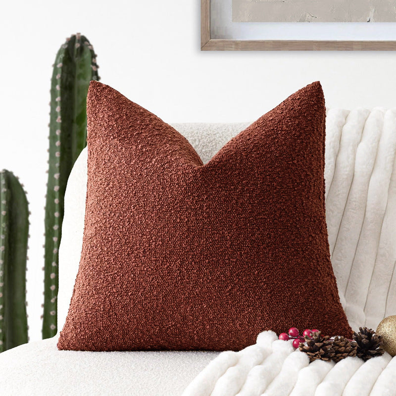 Decorative Textured Bouclé Throw Pillow Cover – Soft, Cozy Accent Cushion Case for Sofa, Bed, or Chair