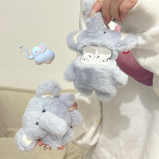 Cute cartoon baby elephant protective cover for AirPods®, ideal for travel and everyday protection.