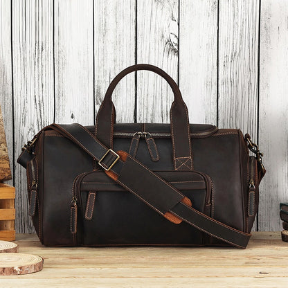 Foldable Leather Travel Bag – Large Capacity Weekender