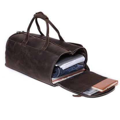 Foldable Leather Travel Bag – Large Capacity Weekender