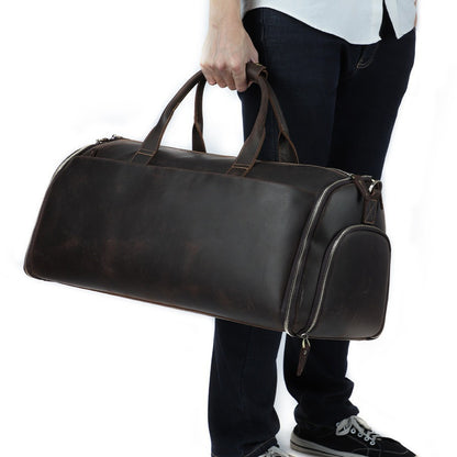 Foldable Leather Travel Bag – Large Capacity Weekender