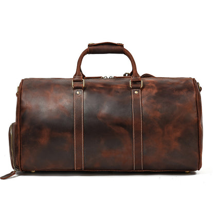 Men’s Leather Travel Duffel – Structured Cowhide Weekender