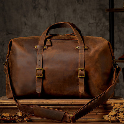 Men’s Leather Weekender Bag – Cowhide Travel Holdall