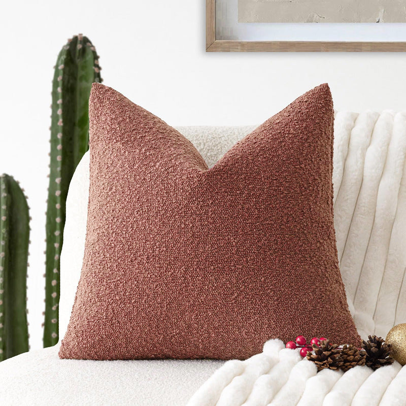 Decorative Textured Bouclé Throw Pillow Cover – Soft, Cozy Accent Cushion Case for Sofa, Bed, or Chair