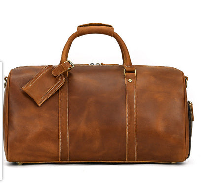 Men’s Leather Travel Duffel – Structured Cowhide Weekender