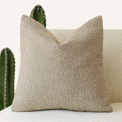 Decorative Textured Bouclé Throw Pillow Cover – Soft, Cozy Accent Cushion Case for Sofa, Bed, or Chair