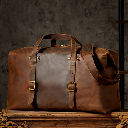 Men’s Leather Weekender Bag – Cowhide Travel Holdall