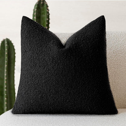 Decorative Textured Bouclé Throw Pillow Cover – Soft, Cozy Accent Cushion Case for Sofa, Bed, or Chair