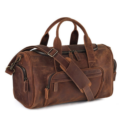 Foldable Leather Travel Bag – Large Capacity Weekender