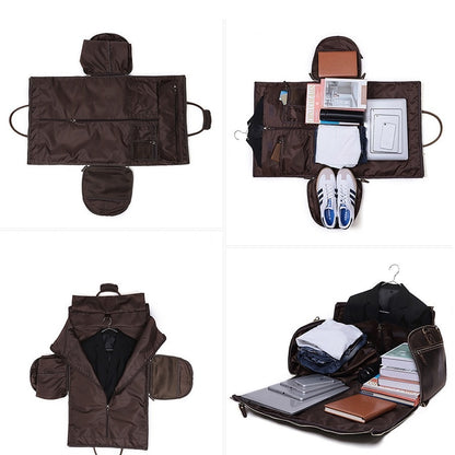 Foldable Leather Travel Bag – Large Capacity Weekender